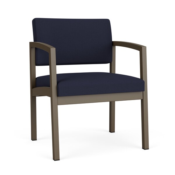 Lesro Lenox Steel Wide Guest Chair Metal Frame, Bronze, OH Navy Upholstery LS1201 - main